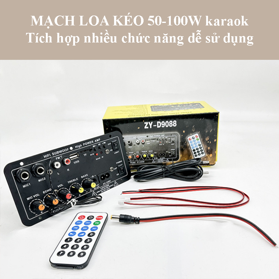 Mạch loa kéo chế loa hát karaoke tích hợp đa chức năng, đánh loa bass 20 - 30