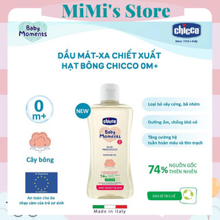 Dầu massage Chicco chiết xuất từ hạt bông 0M+ Chicco 200ml