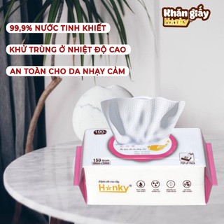 Khăn Ướt Hanky 1 gói 350 gram Không Cồn Không Parabens Cao Cấp Dành Cho Em Bé Cực Kì An Toàn