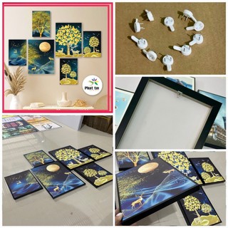 Set 6 tranh treo tường đã CÓ KHUNG + Đinh treo, decor phòng khách, trang trí phòng ngủ, In Phát Tín