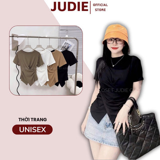 A2 Áo Thun Nữ Hai Vạt Nhún Eo, Áo Thun Dip Cotton Co Dãn Thiết Kế Hai Vạt Nhún Eo Phong Cách Tôn Dáng JUDIE.Closer