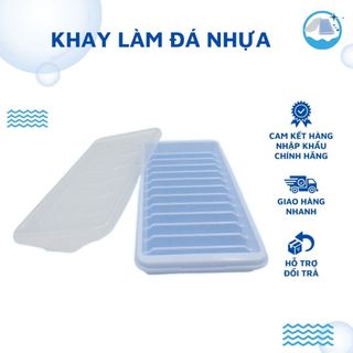 Khay Đá Nhựa Cao Cấp Có Nắp Chống Mùi Tủ Lạnh (Giao mầu ngẫu nhiên)