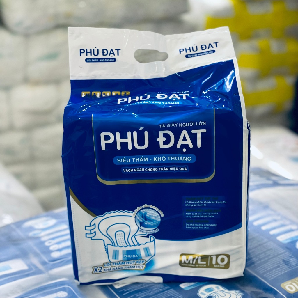 COMBO 100 Miếng Tã Dán người già Phú Đạt , Bỉm già PHÚ ĐẠT