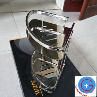 Kệ góc phòng tắm để inox| giá góc đôi| kệ góc| giá để đồ phòng tắm