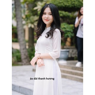 Áo dài học sinh,sinh viên trắng truyền thống 2 tà chất liệu lụa mỹ dày dặn và mềm mịn