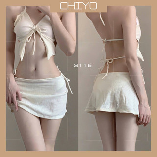 Set bộ bikini đi biển 3 món chiyo.sg phong cách mùa hè năng động s116