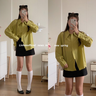 /𝙇𝙞𝙣𝙝𝙖𝙣𝙤𝙛𝙛𝙞𝙘𝙞𝙖𝙡/ áo sơ mi cổ nhọn butter 🇰🇷