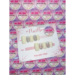Nailbox trắng sữa mix nhũ