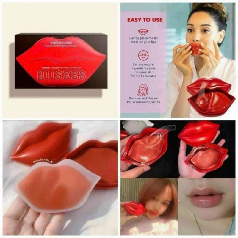 (Chính hãng) Mặt Nạ Môi HIISEES giảm thăm cấp ẩm, Chiếc xuất từ hoa hồng