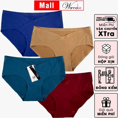 Combo 4 quần lót su WANNABE quần chíp không đường may cạp chéo không hằn cấn thoải mái cả ngày QLT08