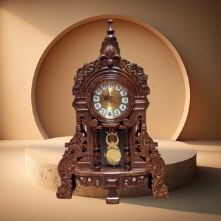 Đồng hồ để bàn,đồng hồ để bàn decor quả lắc bằng gỗ cao cấp sang trọng  phong cách tân cổ điển - ĐH 01