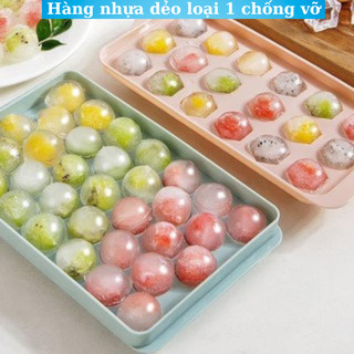 Khay làm đá viên bi tròn 33 viên thạch siêu hót, Khay đá tủ lạnh viên tròn tiện lợi