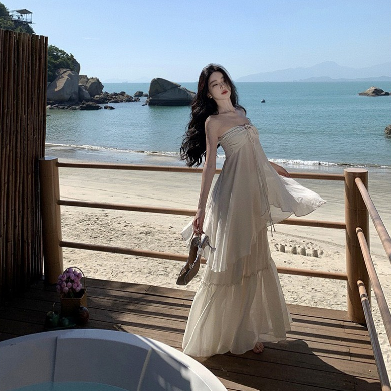 Set Áo Hở Lưng Và Chân Váy Xòe Đầy Quyến Rũ Thiết Kế Mới Kiểu Hàn Quốc Geisha Géis