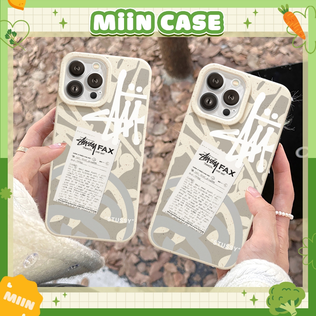 ốp lưng điện thoại iphone chất liệu lúa mì stussy fax cho 6/6plus/7/8/plus/x/xs/11/12/13/14/15/pro/max/plus/promax