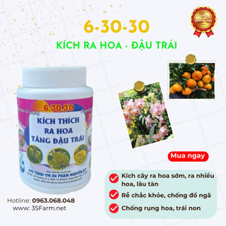 Hũ 100g Phân bón kích ra hoa NPK 6-30-30 kích thích ra hoa đậu trái, Phân bón lá kích bông tăng đậu trái