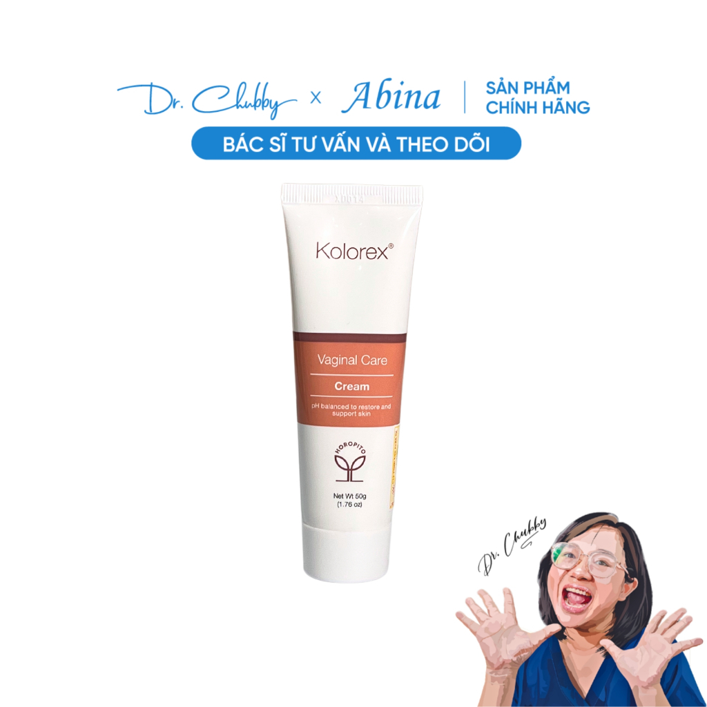 Kem bôi cân bằng pH, kiểm soát nấm, giảm hôi ngứa vùng kín Kolorex Vaginal Care Cream 50g Dr Chubby