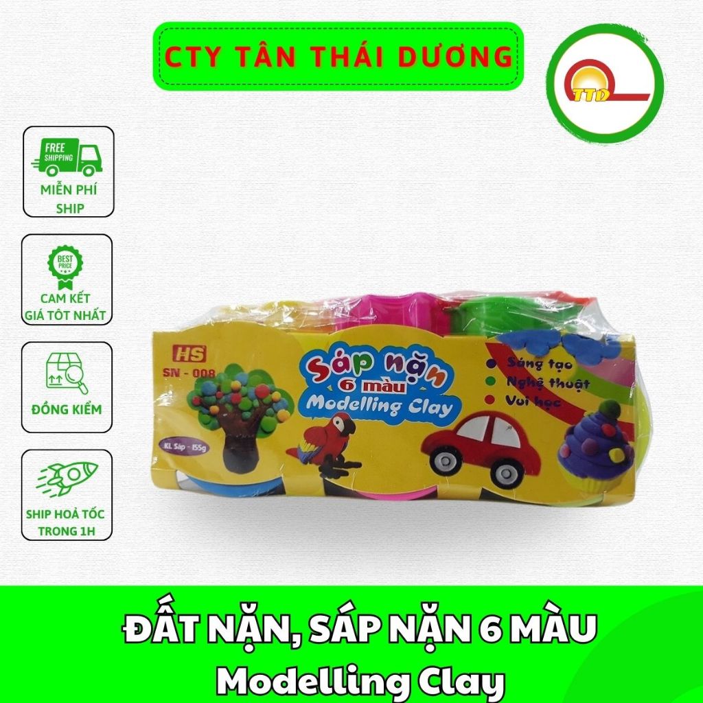 ĐẤT NẶN, SÁP NẶN 6 MÀU Modelling Clay