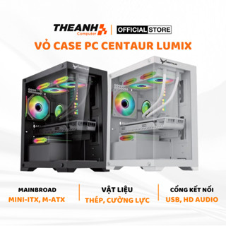 [ Chính Hãng ] Vỏ Case PC Centaur Lumix 2 Mặt Kính Cường Lực Màu Đen/Trắng - Vỏ PC Bể Cá Mini ITX, MATX Kèm 3 Fan BH 12T