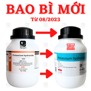 Potassium hydroxide 500g - xút vảy koh - kali hydroxide - koh làm xà phòng - koh 85% xilong chai 500g cas 1310-58-3