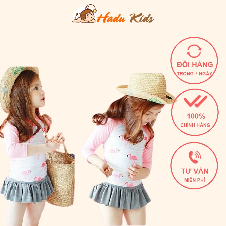 Váy bơi bé gái dài tay 8-45kg Áo tắm bé gái, đồ bơi trẻ em size đại từ 1 tuổi đến 13 tuổi Hadukids