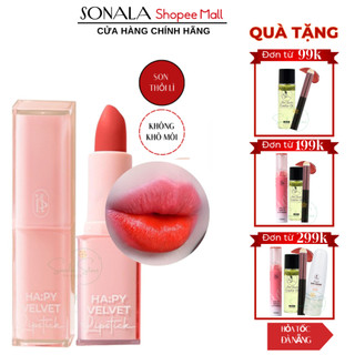 Son nhung lì Hapy MiniGarden thỏi sáp lâu trôi dưỡng mịn môi không khô môi lên màu đẹp được chọn màu