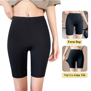 Quần Legging Đùi Nữ Mùa Hè Madela Vải Nền Co Giãn Cạp Cao, Legging Dáng Lửng Ngắn Ôm Dày Dặn Tập Gym Yoga