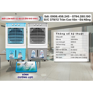 Free ship Quạt điều hoà mặt kính 40L bảo hành 2 năm toàn quốc mã C40