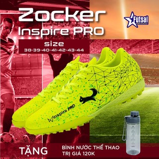 Giày Đá Banh Zocker Inspire Pro Chartreuse - Giày Đá Bóng Đế Đinh TF Sân Cỏ Nhân Tạo, Đệm EVA Giảm Chấn - Xanh Chuối