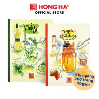 Vở 4 ly ngang 200 trang Hồng Hà Cooktail - 0756 dành cho HS miền Trung - Nam Hồng Hà