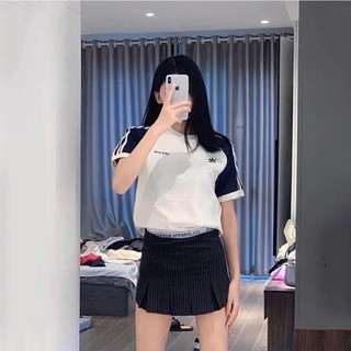 Áo Thun nữ ADIDAS Thêu Logo, Phối Đen Trắng, Chất Vải dày dặn 100% Cotton Thấm Hút Năng Động