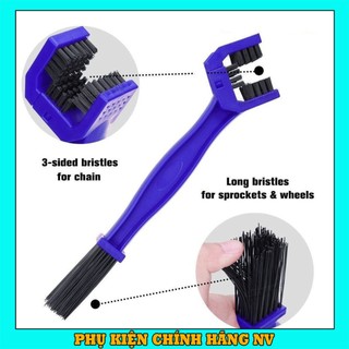 Bàn chải chà sên, bàn chải vệ sinh cọ rửa sên xe máy 3 chiều, cọ xích tiện dụng an toàn