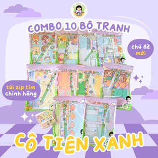 COMBO 10 Bộ Tranh Đồ Chơi Giấy Cô Tiên Xanh