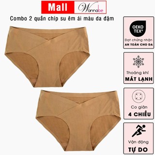 Combo 2 quần lót su WANNABE QLT08 quần chíp không đường may cạp chéo thoải mái không hằn không cấn