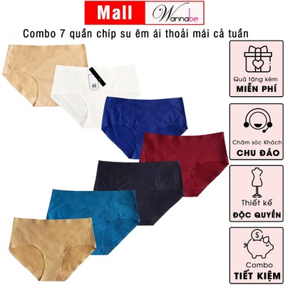 Combo 7 quần lót su WANNABE quần chíp su lụa thoáng mát nhẹ nhàng dễ dàng vận động thoải mái QLT09