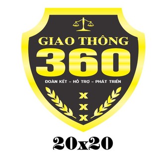 Tem dán logo giao thông 360. Tem giao thông văn minh.. SL 1 cái