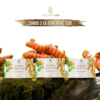 combo 3 Xà Bông Nghệ Mela Thiên Nhiên chăm Sóc Mặt Và Body Giúp Da Sáng Khoẻ Mờ Thâm, Xà Phòng Organic Giảm Mụn 100g