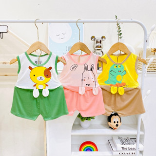 Bộ Ba Lỗ MINKY MOM Thun Lạnh từ 6 - 16kg mặc rộng rãi, vải đẹp mềm mát, co giãn tốt