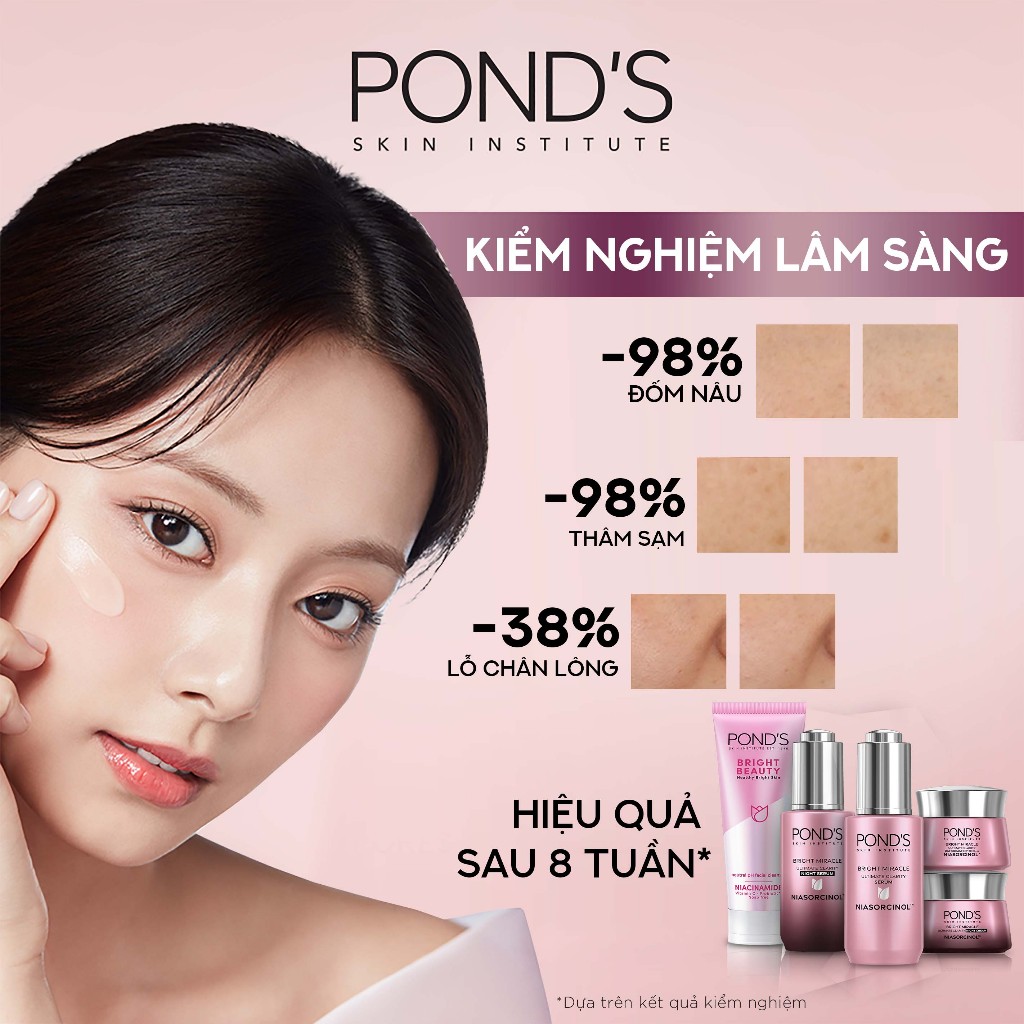 Serum sáng đa tầng Ngày/Đêm Pond's Bright Miracle mờ thâm sạm với 50X Niasorcinol 30G