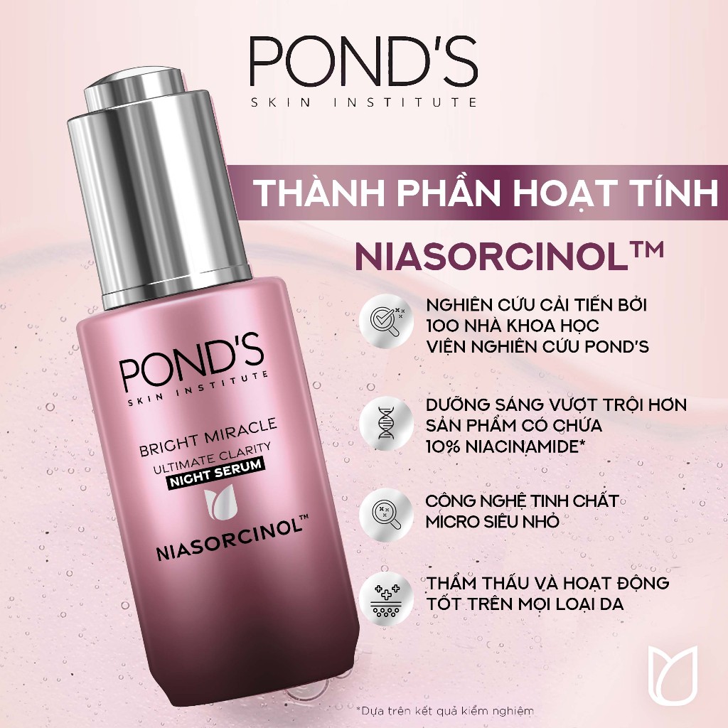 Serum sáng đa tầng Ngày/Đêm Pond's Bright Miracle mờ thâm sạm với 50X Niasorcinol 30G