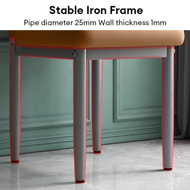 BMZAR Ghế Ngồi Đa Năng Làm Ghế cà phê Ăn Phòng Bếp Ghế Ngồi Học Dụng Decor bọc da chân sắt sơn tĩnh điện ngồi cực êm | BigBuy360 - bigbuy360.vn