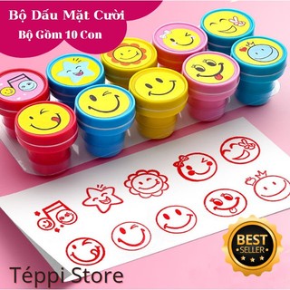 Bộ 10 con dấu hình mặt cười và các hình ngộ nghĩnh cho bé