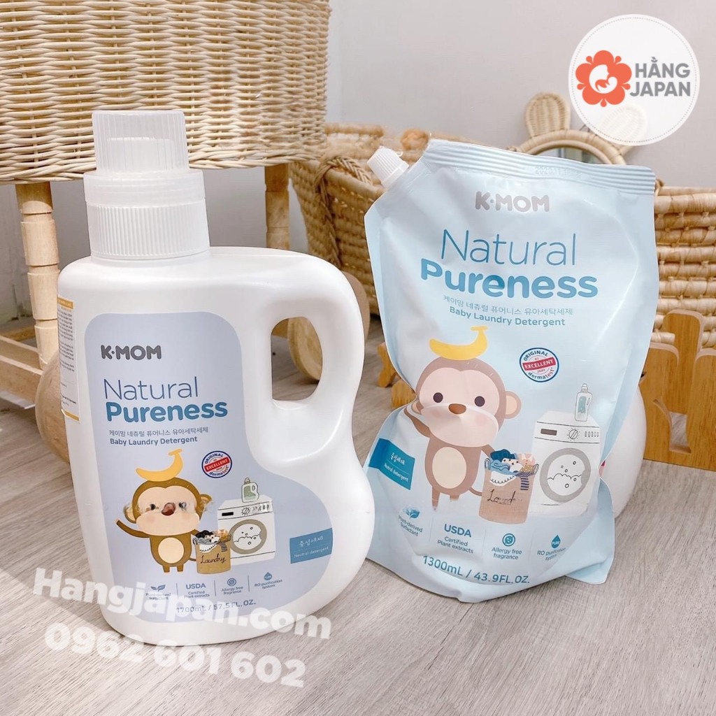 Nước giặt đồ hữu cơ cho bé Kmom chiết xuất thảo mộc tự nhiên