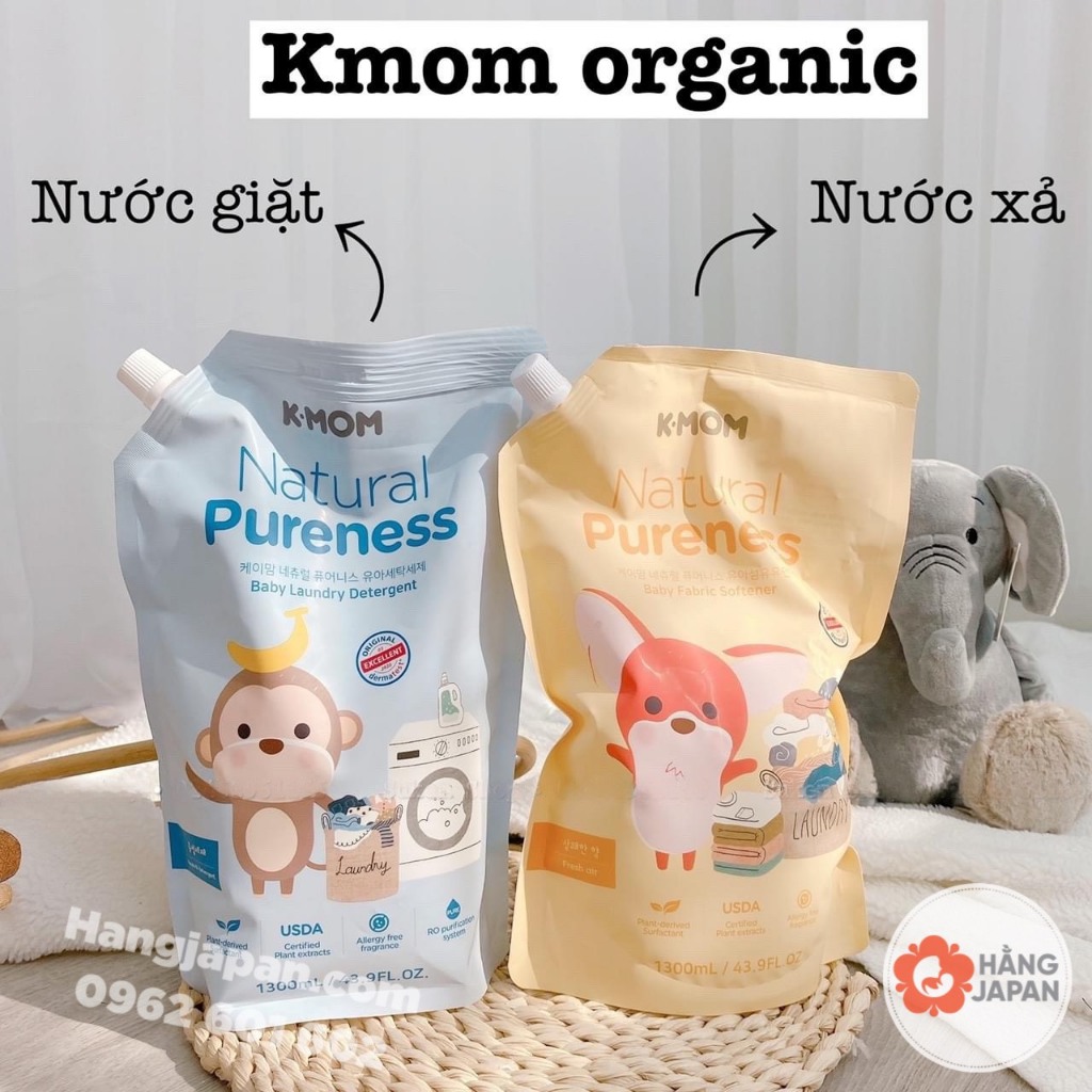 Nước giặt đồ hữu cơ cho bé Kmom chiết xuất thảo mộc tự nhiên