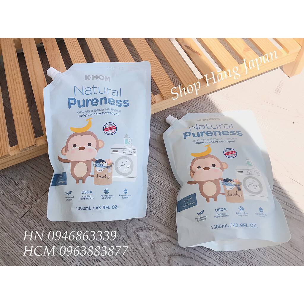 Nước giặt đồ hữu cơ cho bé Kmom chiết xuất thảo mộc tự nhiên