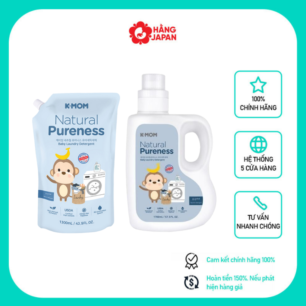 Nước giặt đồ hữu cơ cho bé Kmom chiết xuất thảo mộc tự nhiên