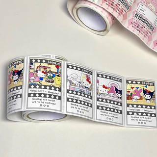 Cuộn 100 Tem Dán Niêm Phong Sanrio Gói Hàng Dễ Thương