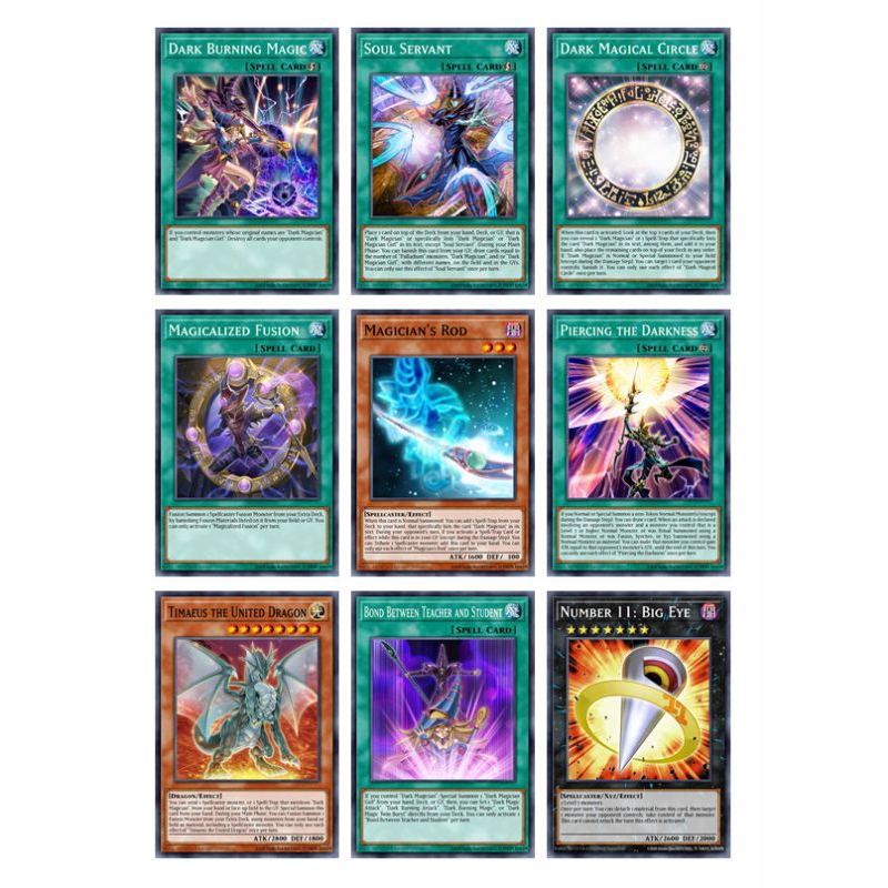 all 3 bộ support for dark magician (bài in yugioh)