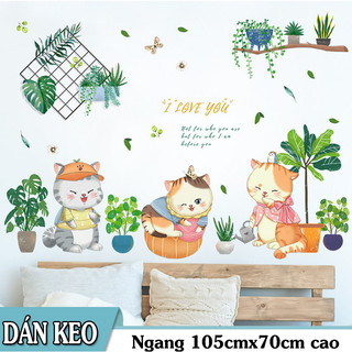 Decal trang trí tường - Những chú mèo mướp dễ thương-BA94036