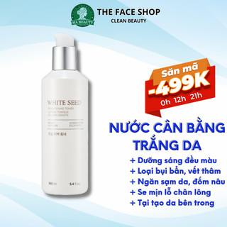 Nước hoa hồng trắng da dưỡng ẩm se khít lỗ chân lông The Face Shop White Seed Brightening Toner 145ml