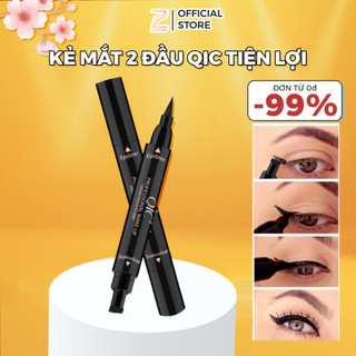 Bút dạ kẻ mắt hai đầu QIC cao cấp không lem không trôi, chống nước hiệu quả và giúp định hình nét kẻ mắt ZENTOP